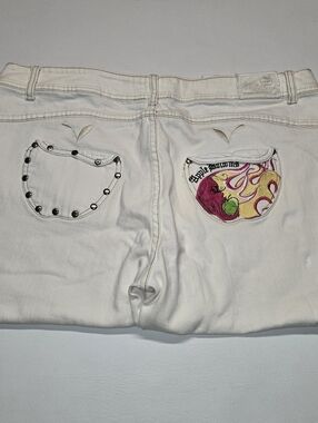 Vintage 90s y2k Apple Bottom Jeans Off White Capris Denim Womens size 20